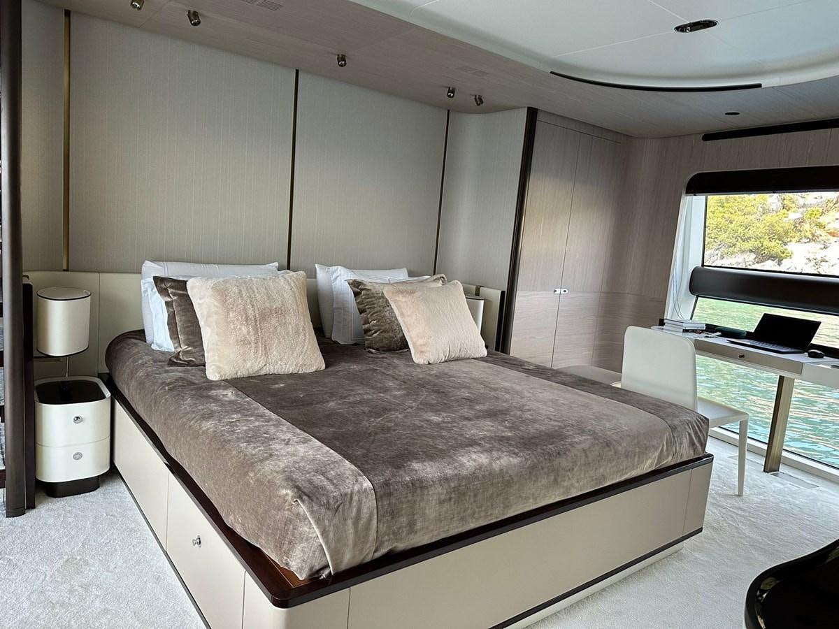 a bed in a room aboard BETTY Yacht for Sale