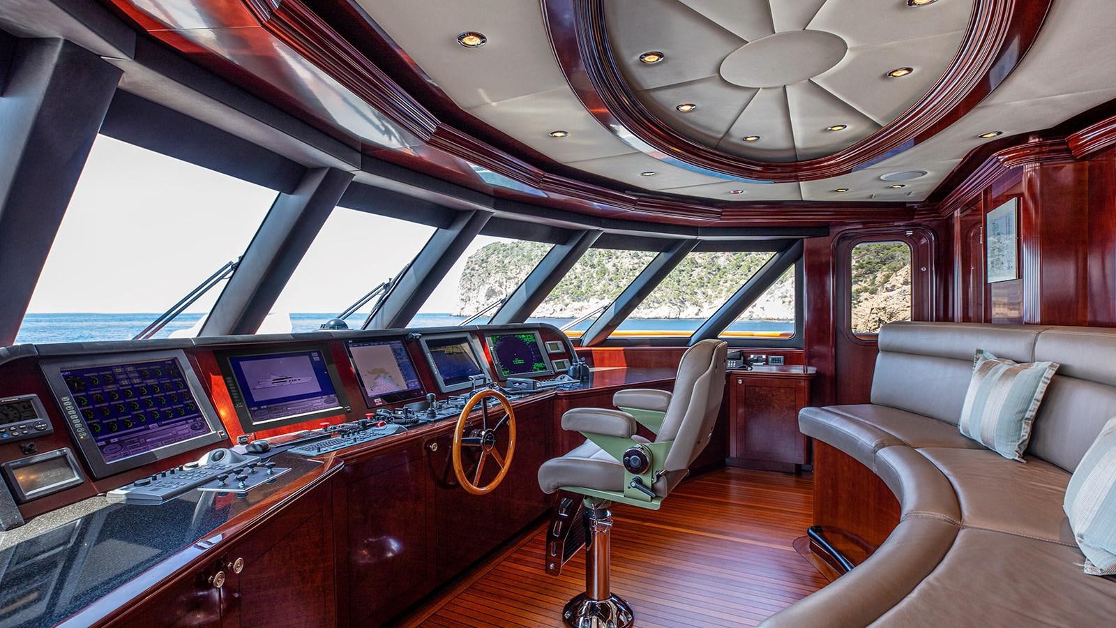 inside of a train aboard LA DEA II Yacht for Sale