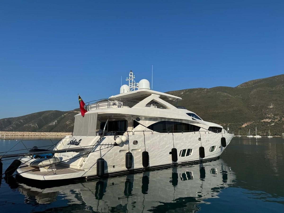 a large boat in the water aboard SOLARIS Yacht for Sale