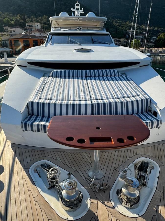 a boat with a red and white stripe aboard SOLARIS Yacht for Sale