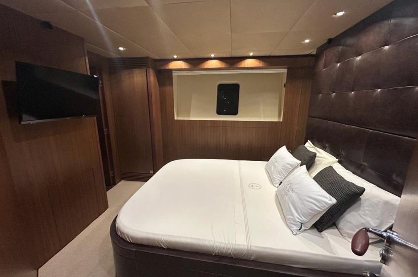 a bed in a room aboard SCORPIO Yacht for Sale