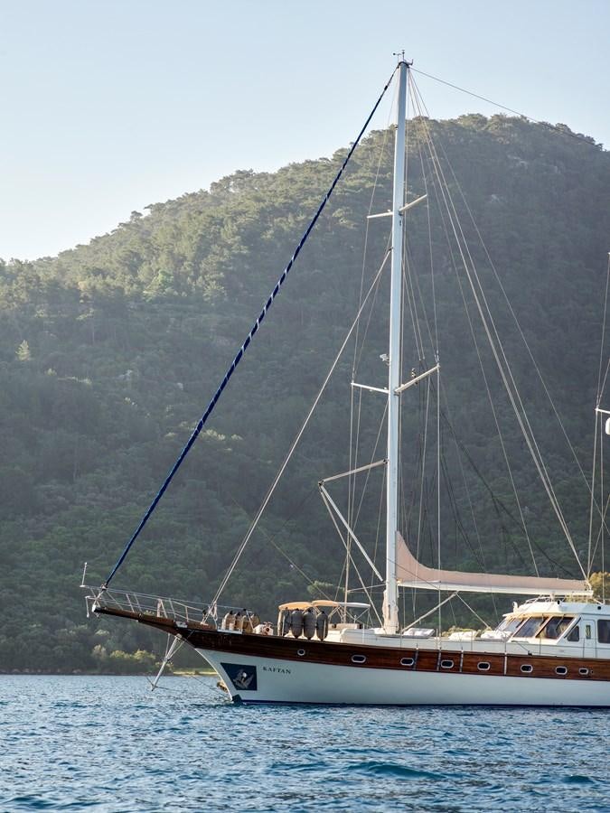 a sailboat on the water aboard KAFTAN Yacht for Sale