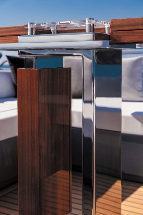 a close-up of a metal pipe aboard RIVA FOLGORE 88/24 Yacht for Sale
