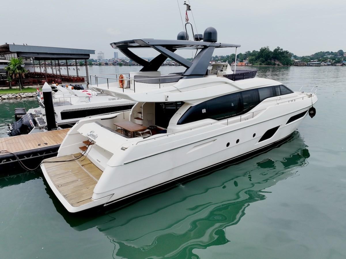 a boat docked at a pier aboard SONIA Yacht for Sale