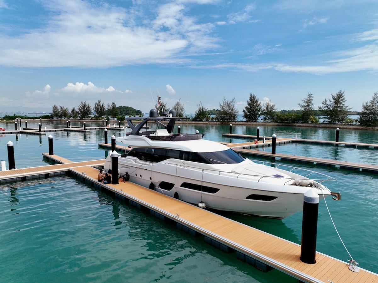 a boat docked at a pier aboard SONIA Yacht for Sale