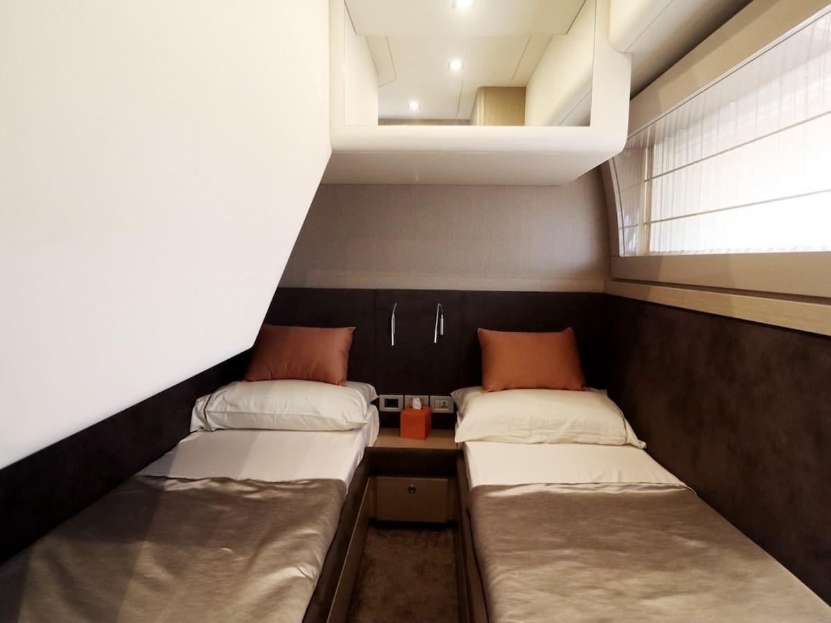 a room with two beds aboard SONIA Yacht for Sale