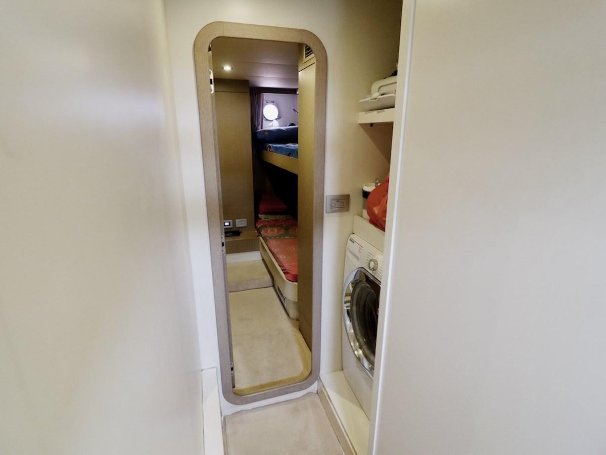 a door open with a mirror aboard SONIA Yacht for Sale