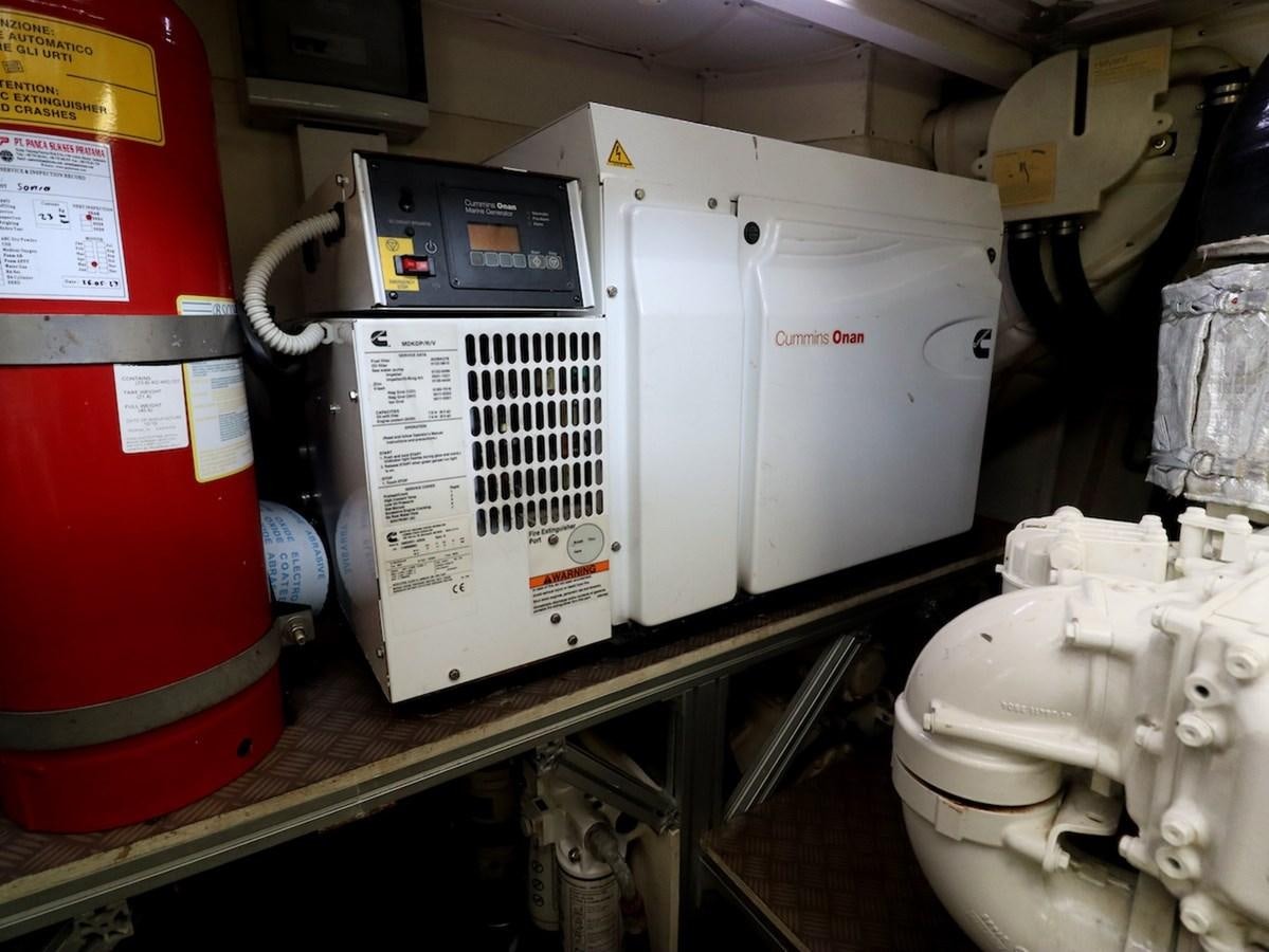 a red and white machine aboard SONIA Yacht for Sale