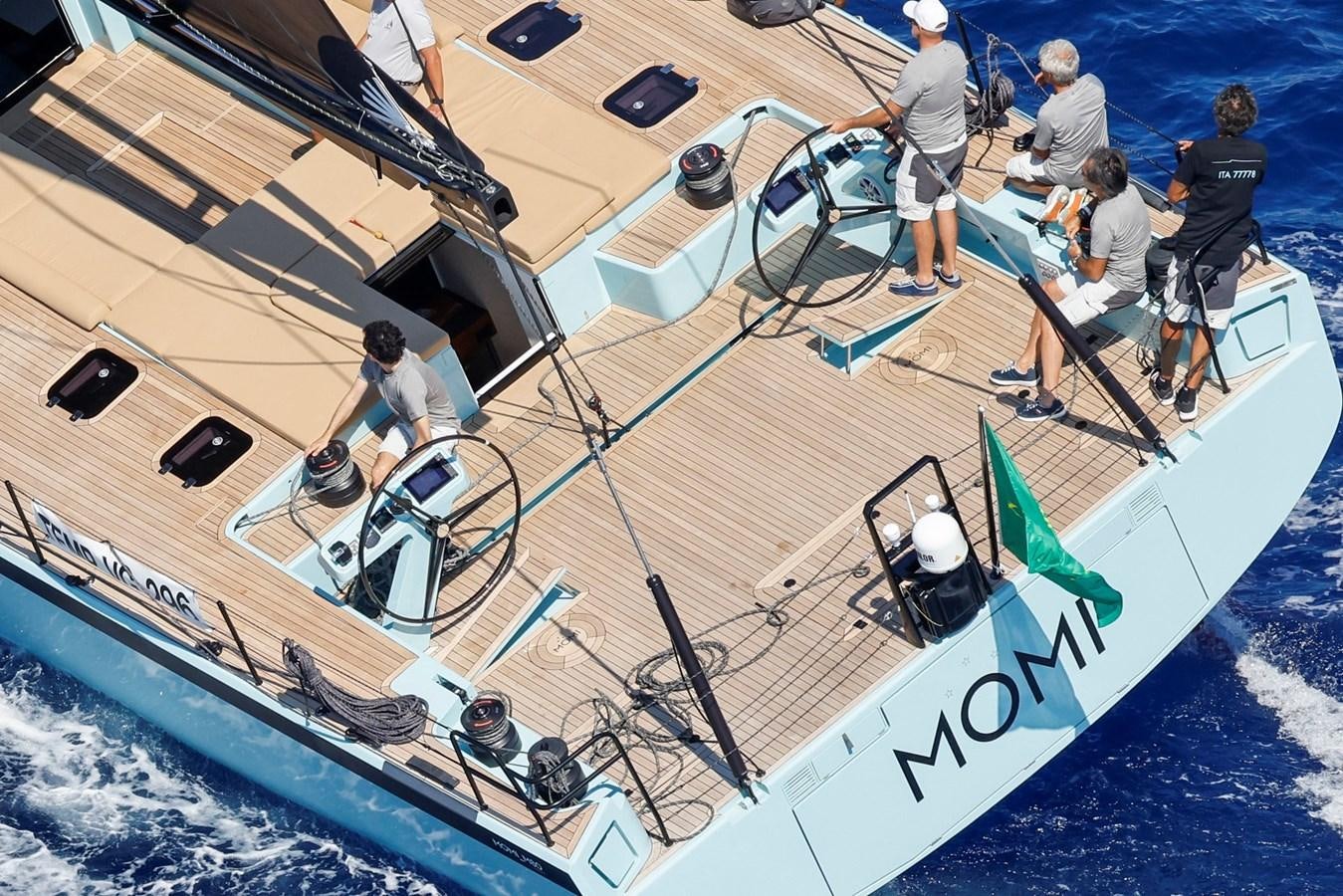 a group of people on a boat aboard MOMI Yacht for Sale