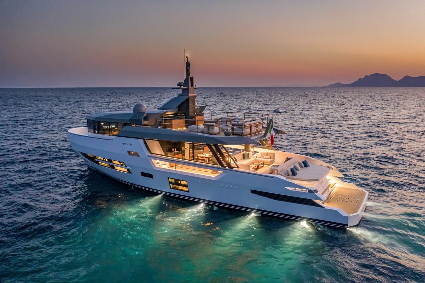 a boat in the water aboard ARCADIA SHERPA 80 Yacht for Sale