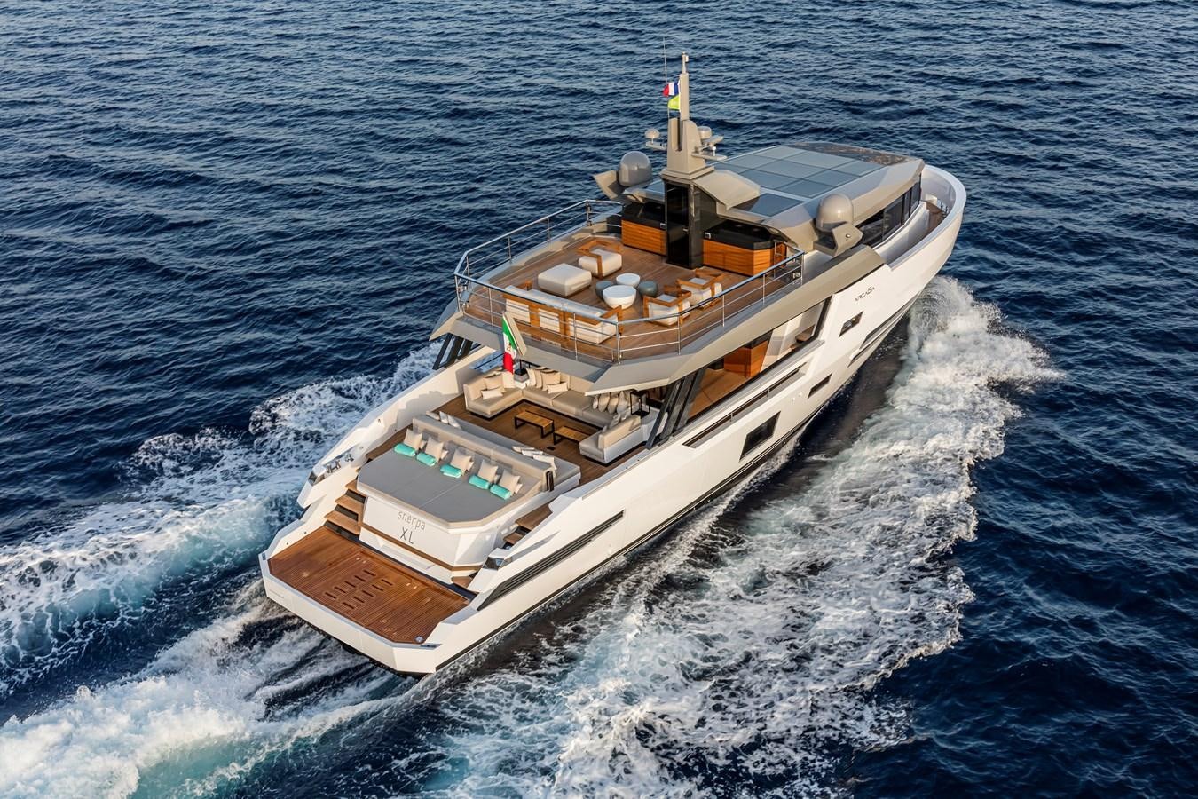 a boat on the water aboard ARCADIA SHERPA 80 Yacht for Sale