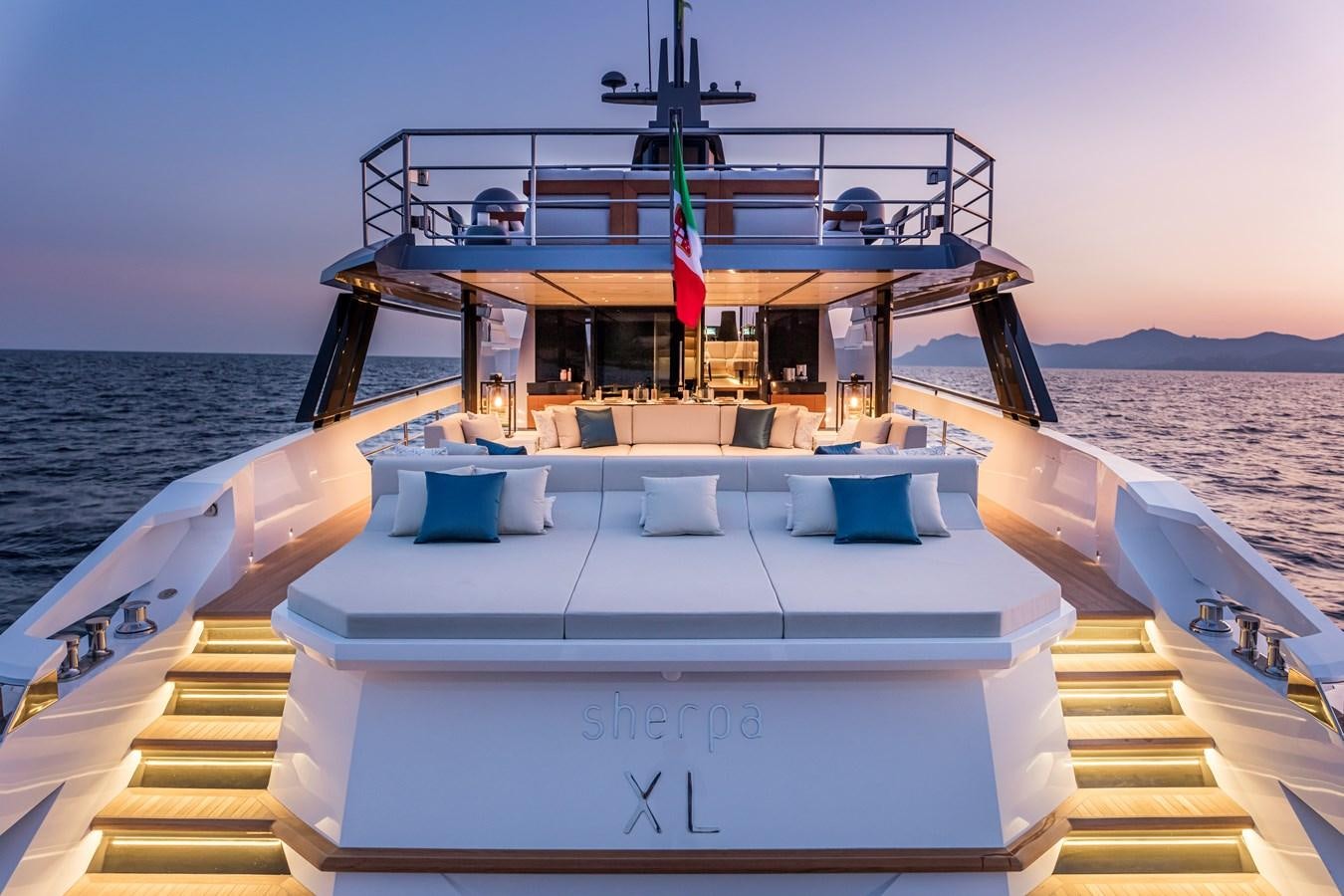 a boat on the water aboard ARCADIA SHERPA 80 Yacht for Sale