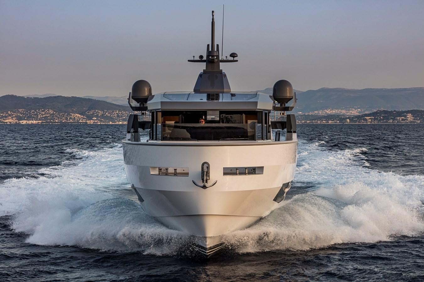 a boat on the water aboard ARCADIA SHERPA 80 Yacht for Sale