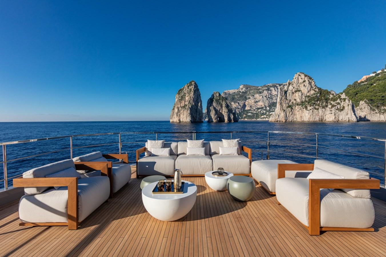 a boat on the water aboard ARCADIA SHERPA 80 Yacht for Sale