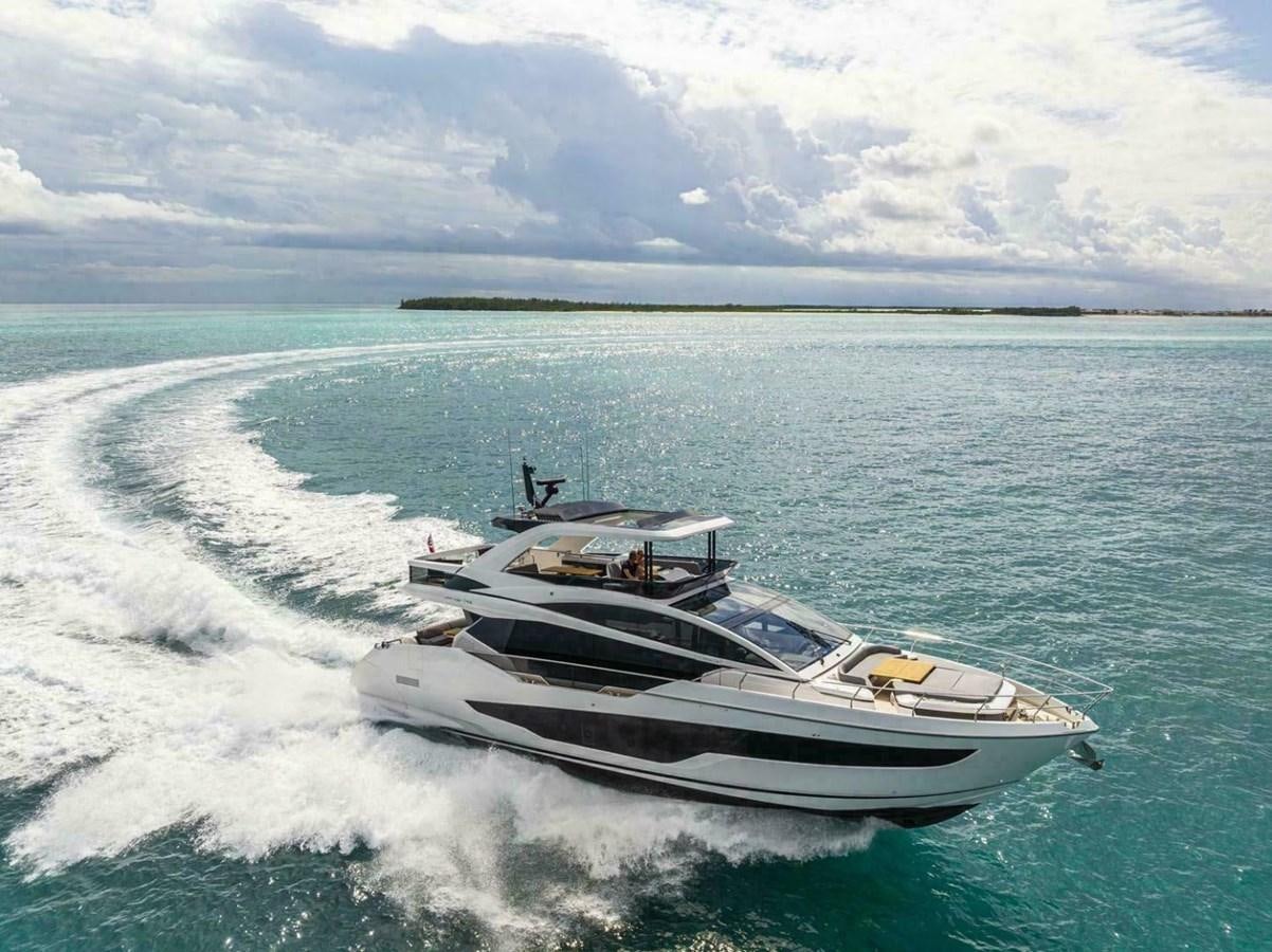 a boat on the water aboard PEARL 72 INDULGENCE Yacht for Sale