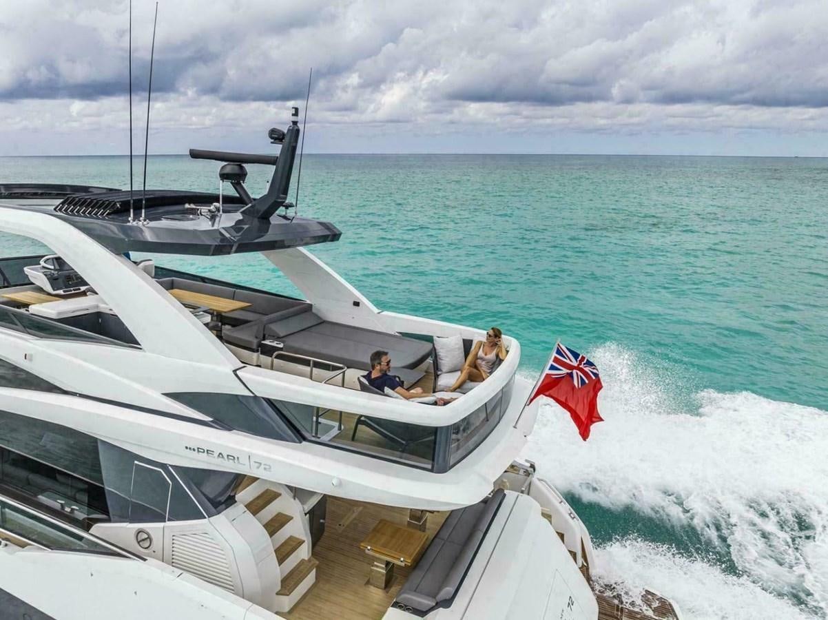 a boat on the water aboard PEARL 72 INDULGENCE Yacht for Sale