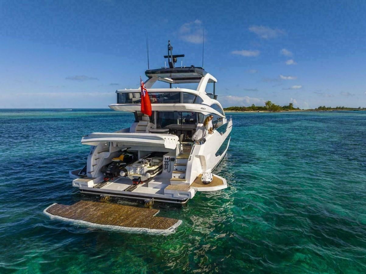 a boat on the water aboard PEARL 72 INDULGENCE Yacht for Sale