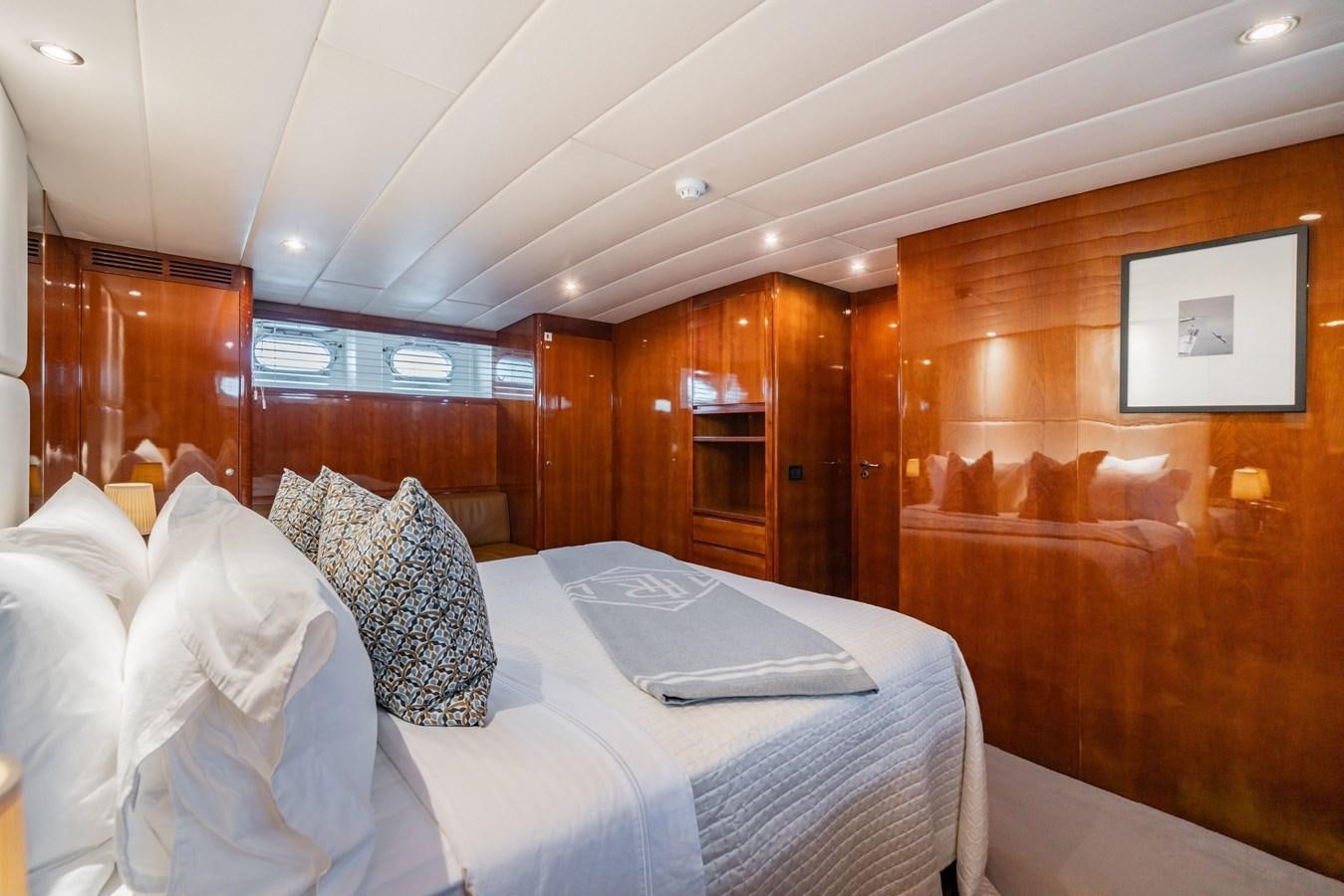 a bed in a cabin aboard MOONRAKER II Yacht for Sale