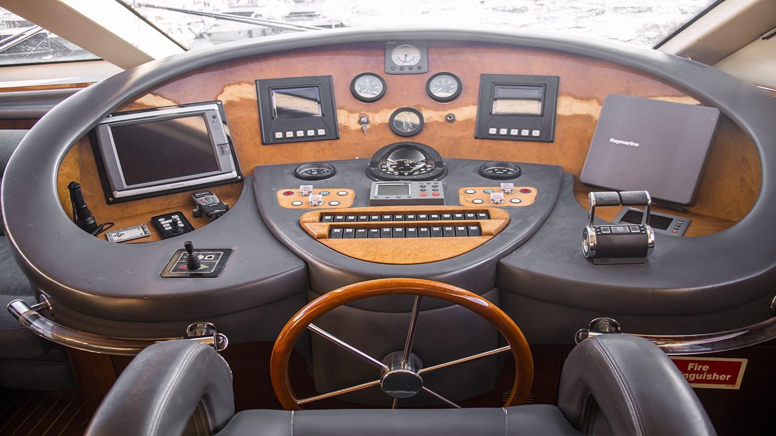 the inside of a car aboard TITAN Yacht for Sale
