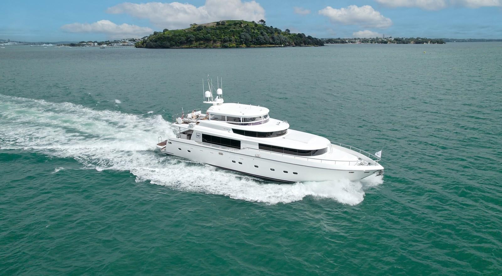 a white boat on the water aboard WW Yacht for Sale