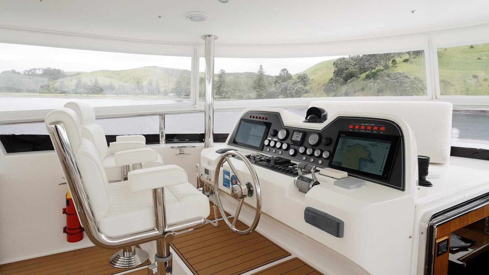 a boat with a large screen aboard WW Yacht for Sale