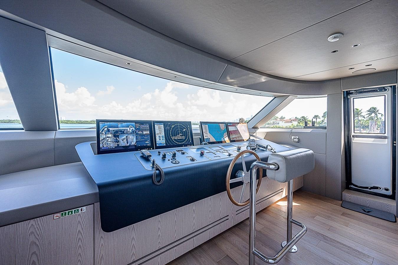 a large blue pool table aboard F 118 Yacht for Sale