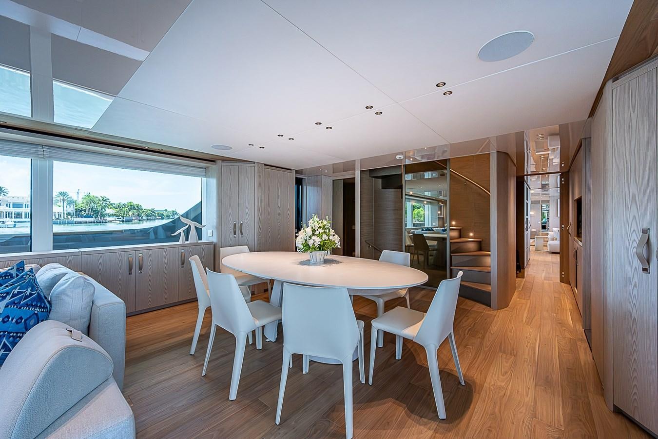 a large open kitchen and dining area aboard F 118 Yacht for Sale