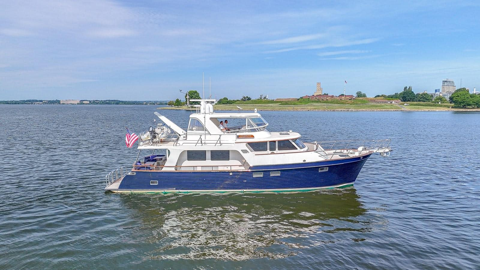 a boat on the water aboard UNDERDOG Yacht for Sale