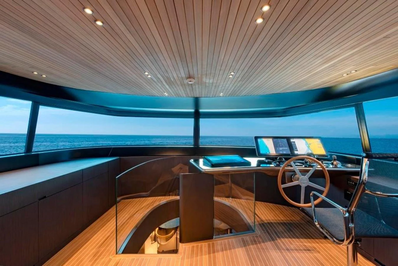 a boat with a laptop on it aboard ALMAX Yacht for Sale