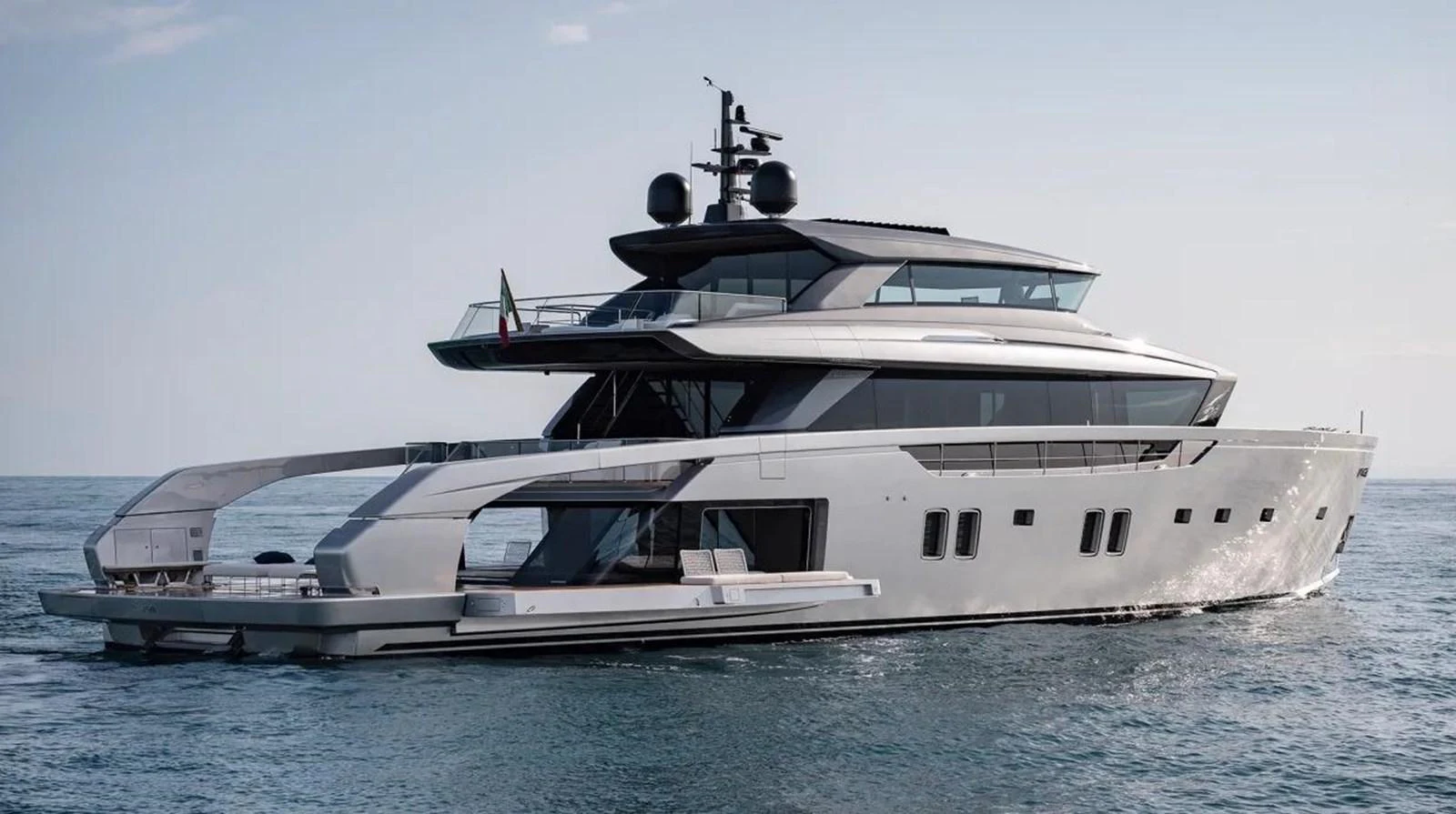 a large white yacht aboard ALMAX Yacht for Sale