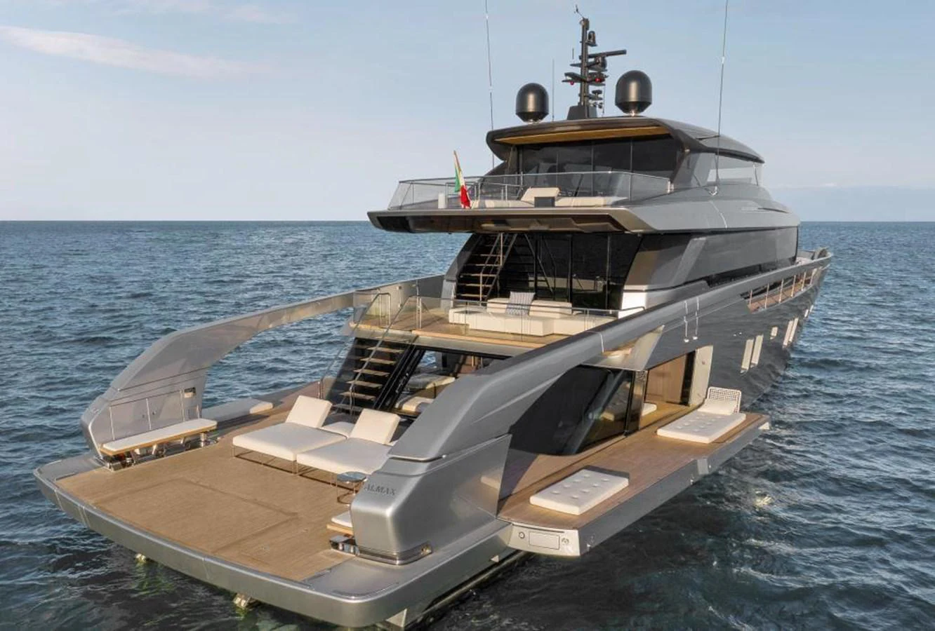 a large ship on the water aboard ALMAX Yacht for Sale