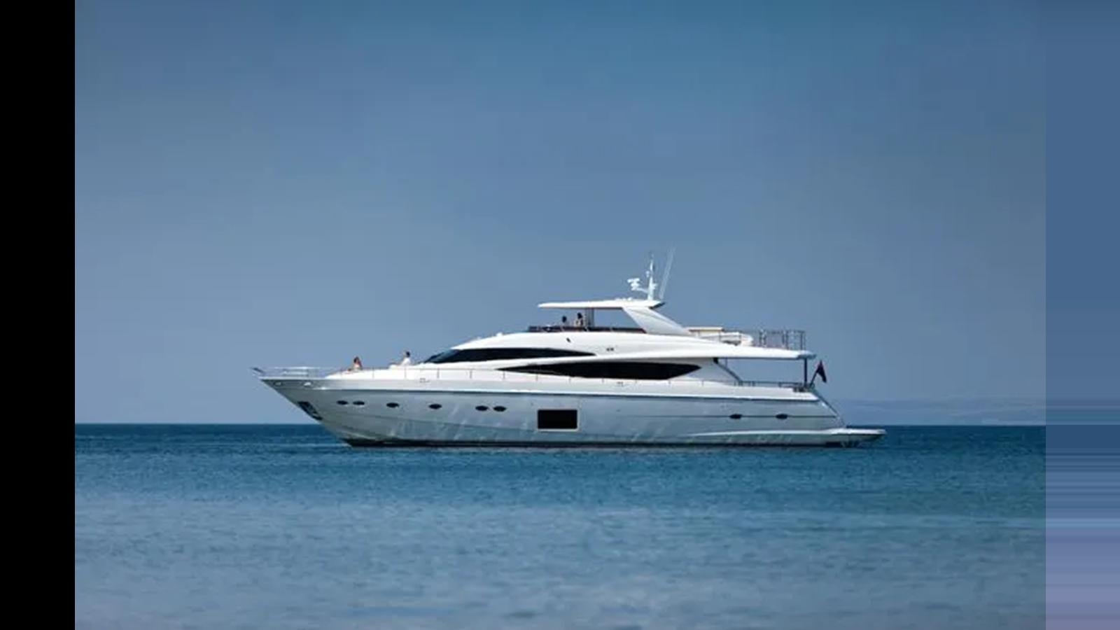 a white yacht in the water aboard ASPIRATION Yacht for Sale