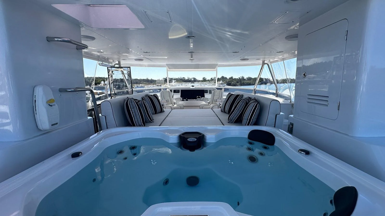 the inside of a car aboard SALVATOR II Yacht for Sale