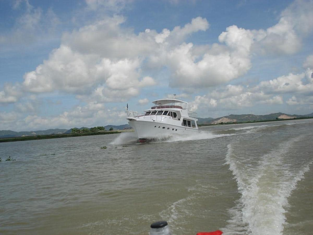 a boat on the water aboard 2024 SELENE 58 OCEAN CLIPPER Yacht for Sale