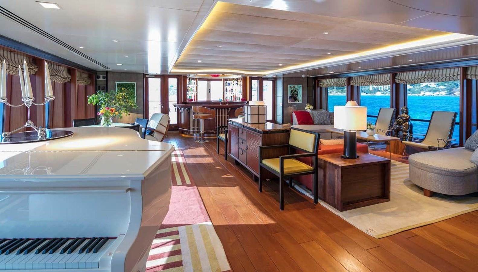 a large room with a large window aboard PEGASUS Yacht for Sale