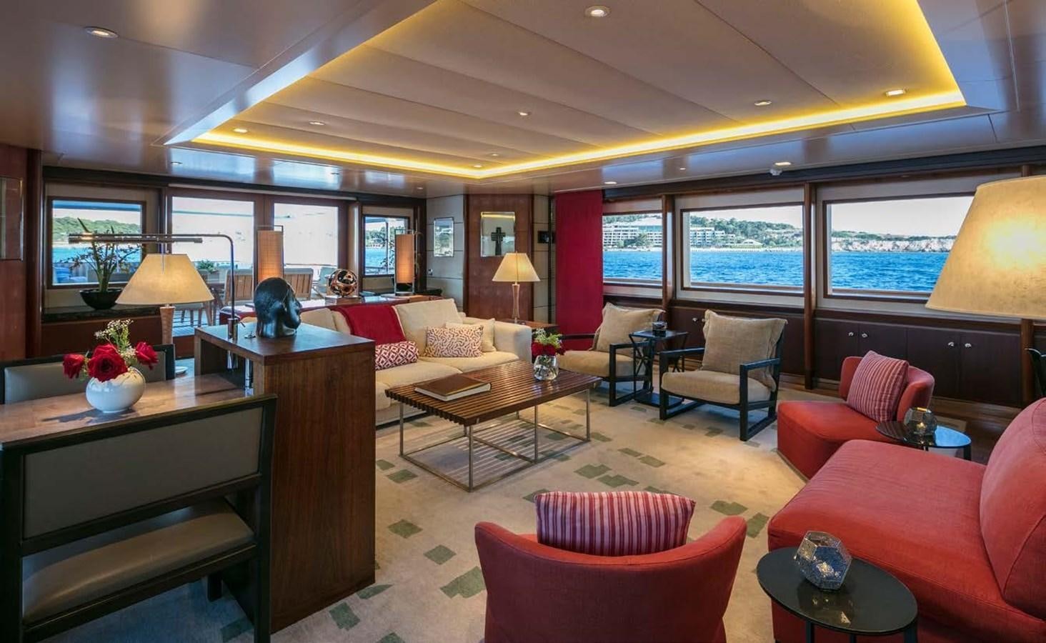 a room with a desk and chairs aboard PEGASUS Yacht for Sale