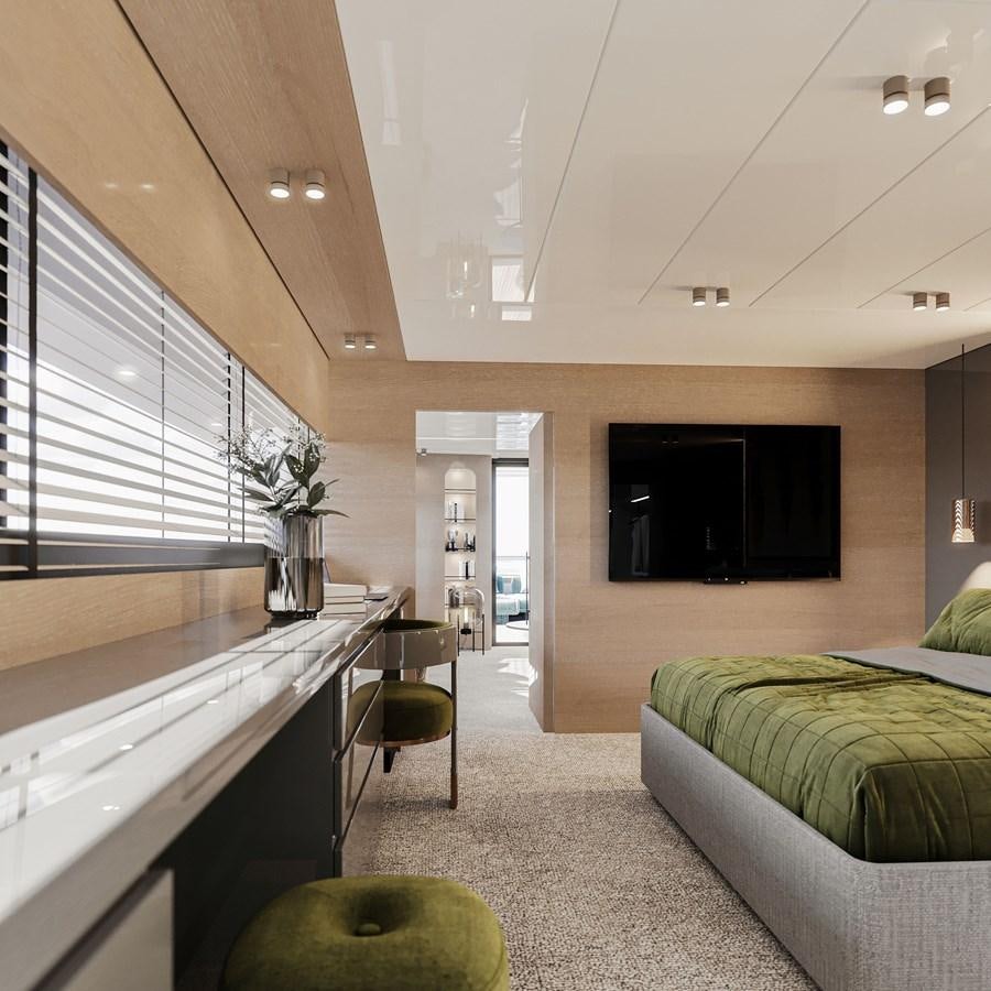 a living room with a large tv aboard TERRANOVA 45 Yacht for Sale