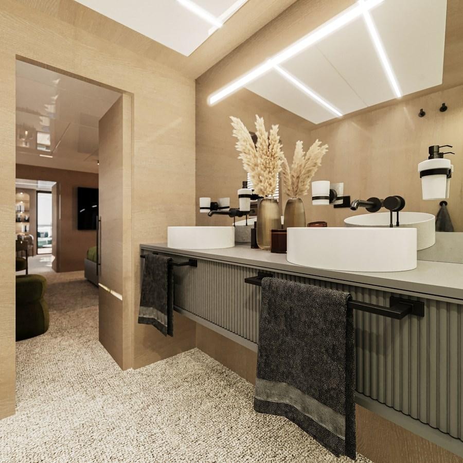 a kitchen with a large counter aboard TERRANOVA 45 Yacht for Sale