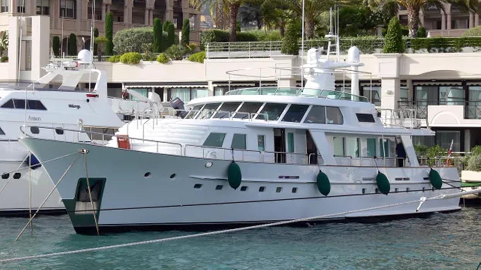 a white boat on the water aboard MATHILDA I Yacht for Sale