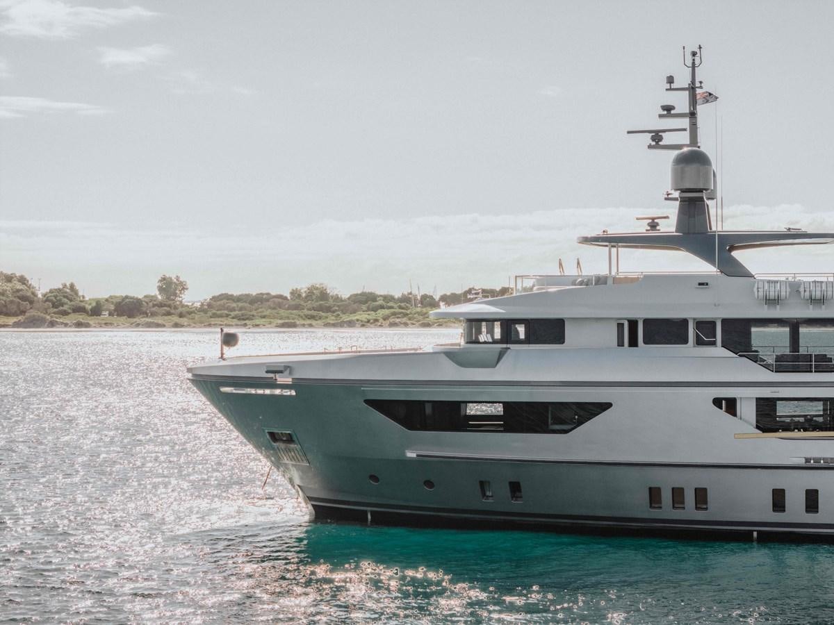 a large boat in the water aboard GLOBAS Yacht for Sale