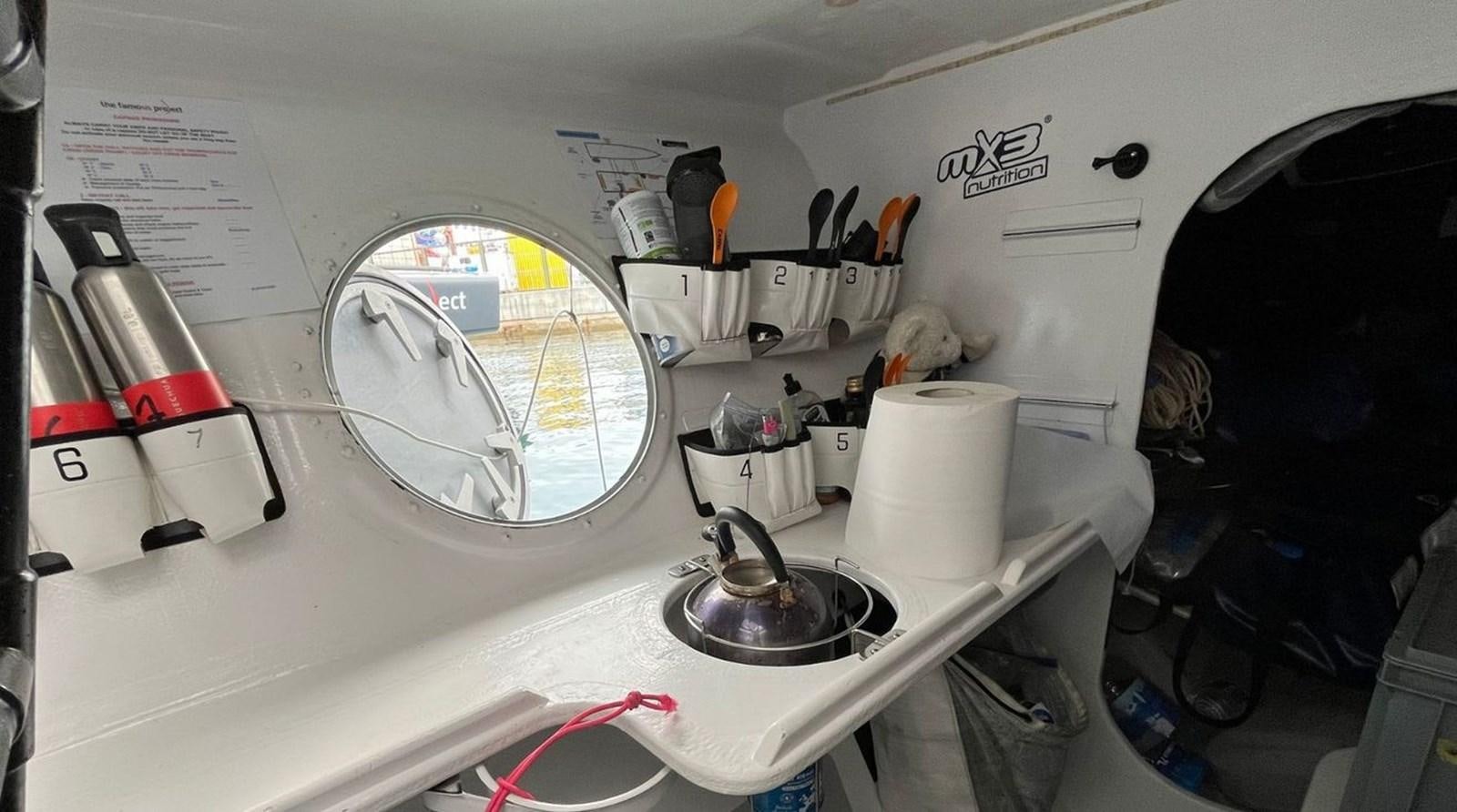 a white machine with a round mirror aboard LIMOSA Yacht for Sale