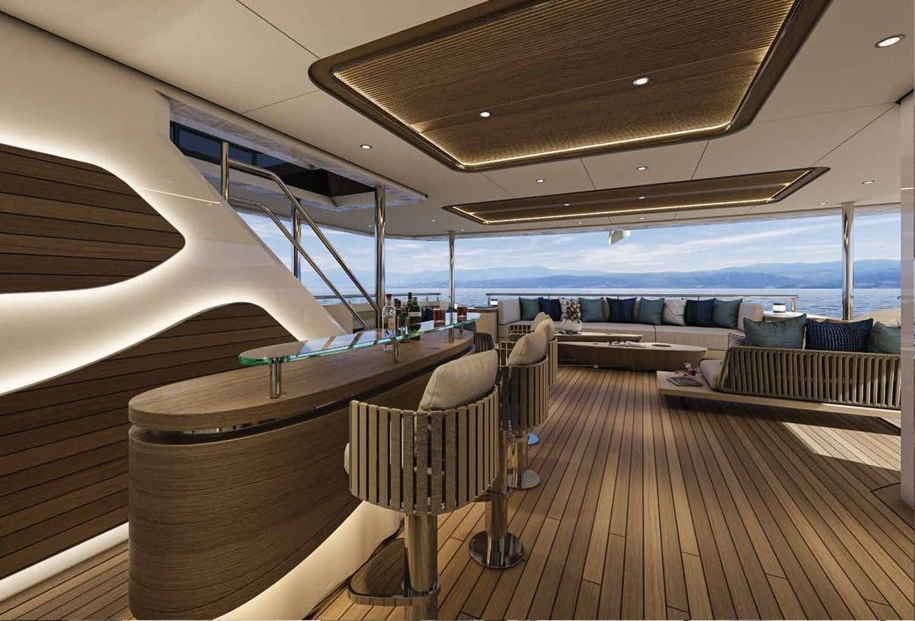 a boat on a deck aboard BILGIN 170 NB85 52M Yacht for Sale