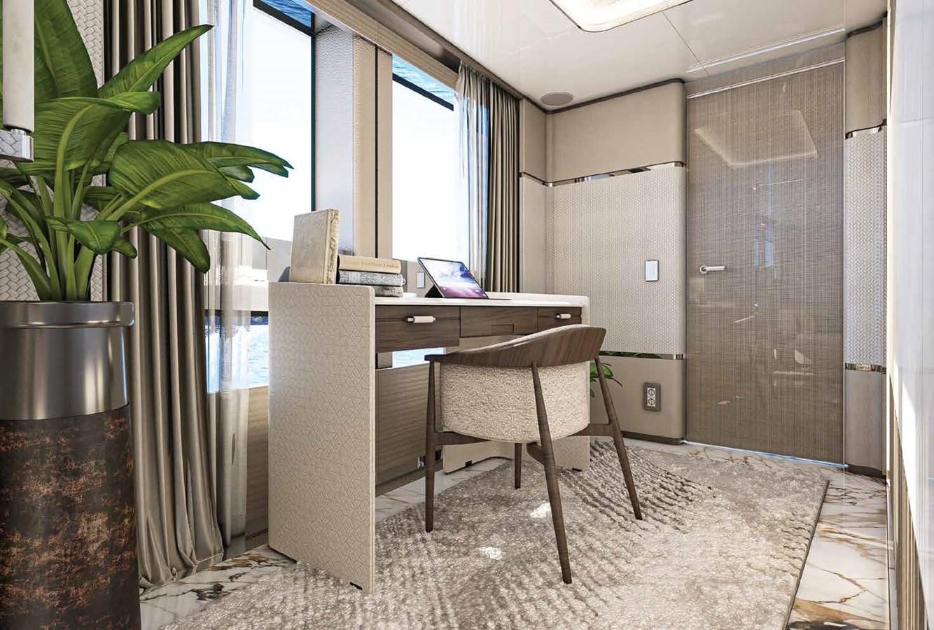a room with a desk and a chair aboard BILGIN 170 NB85 52M Yacht for Sale