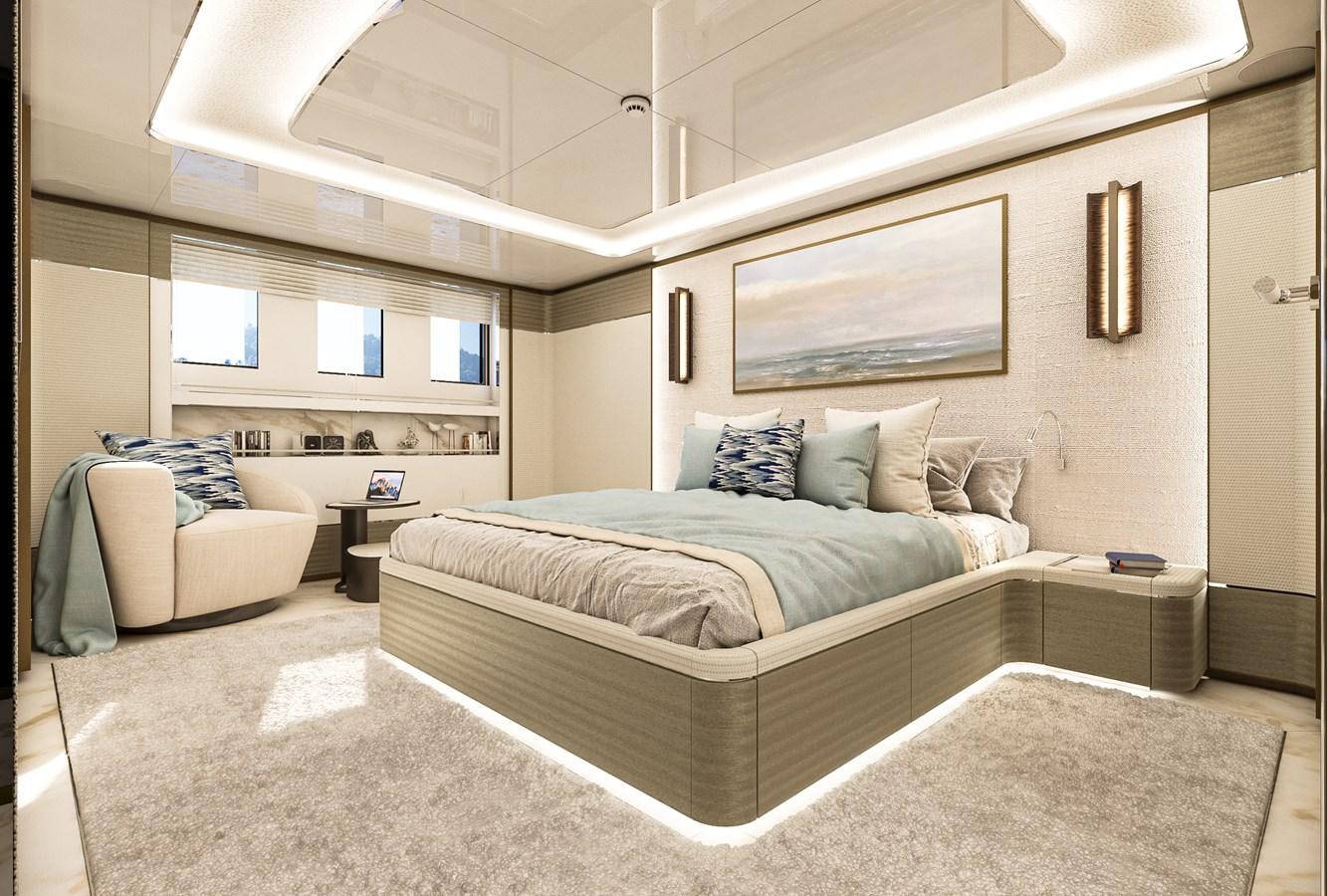 a bed in a room aboard BILGIN 170 NB85 52M Yacht for Sale