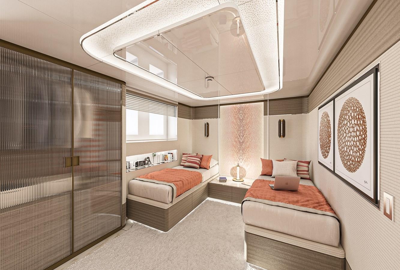 a room with a bed and a couch aboard BILGIN 170 NB85 52M Yacht for Sale