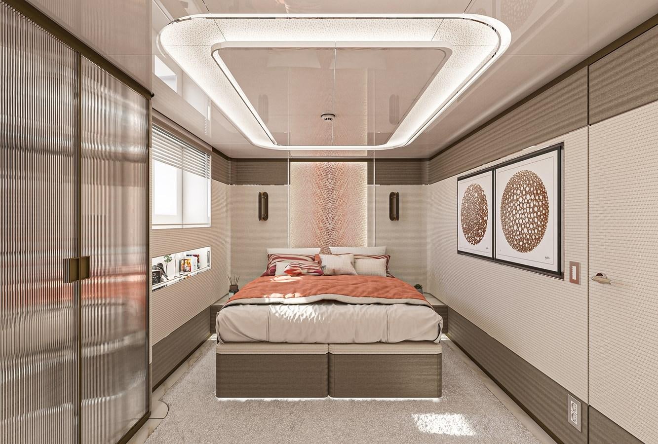 a bedroom with a bed aboard BILGIN 170 NB85 52M Yacht for Sale