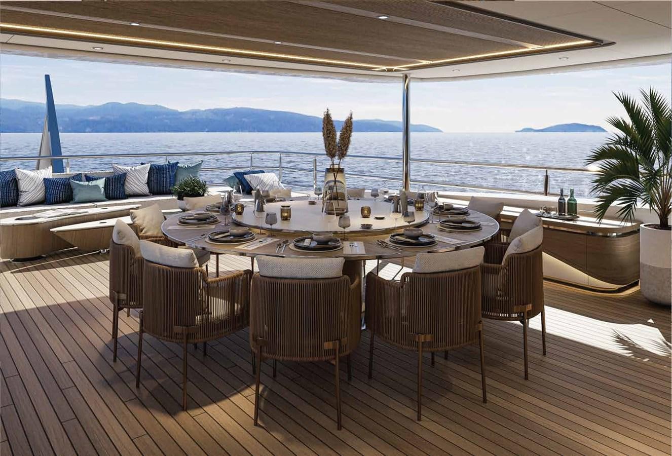 a table set for a meal aboard BILGIN 170 NB85 52M Yacht for Sale
