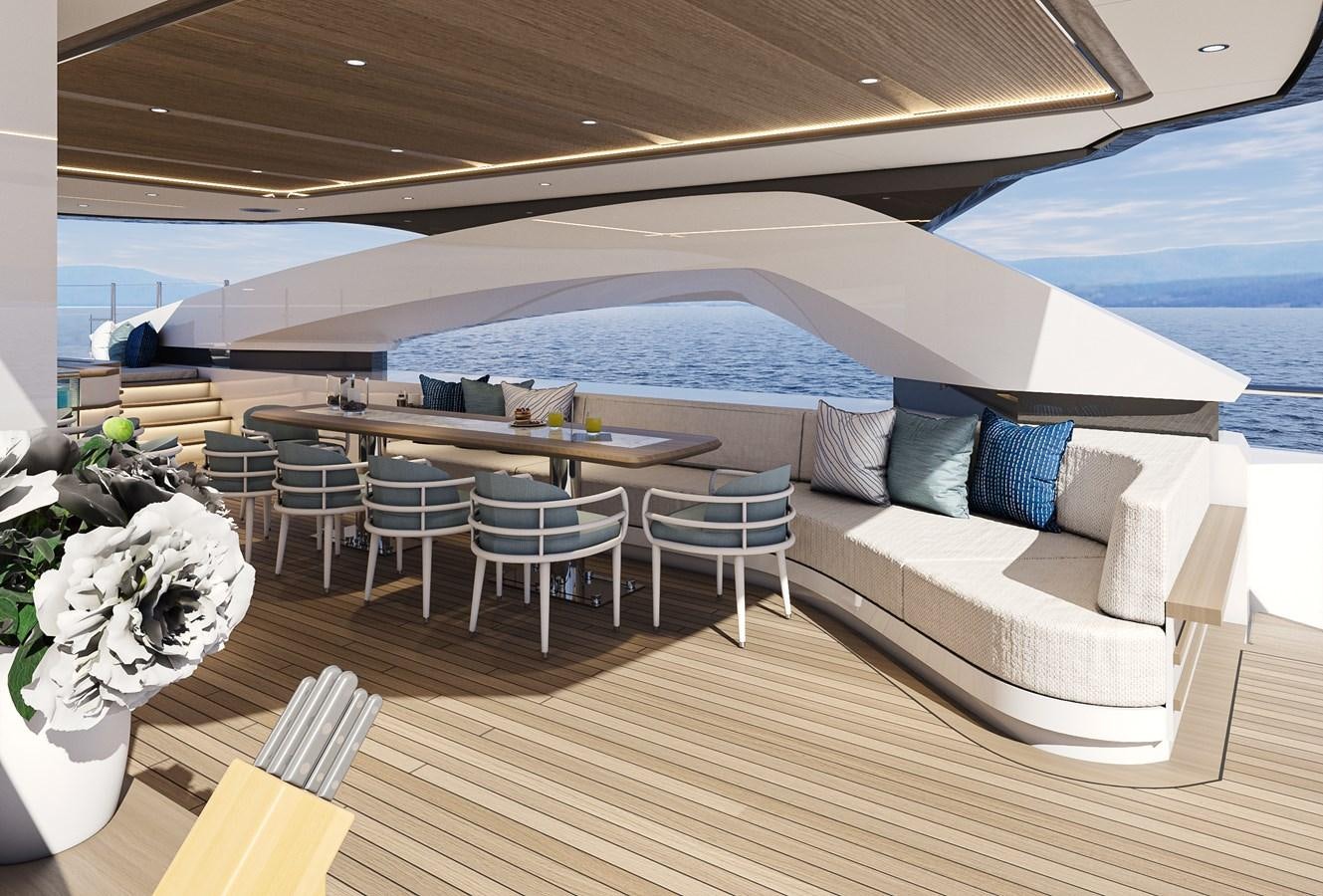 a room with a table and chairs aboard BILGIN 170 NB85 52M Yacht for Sale