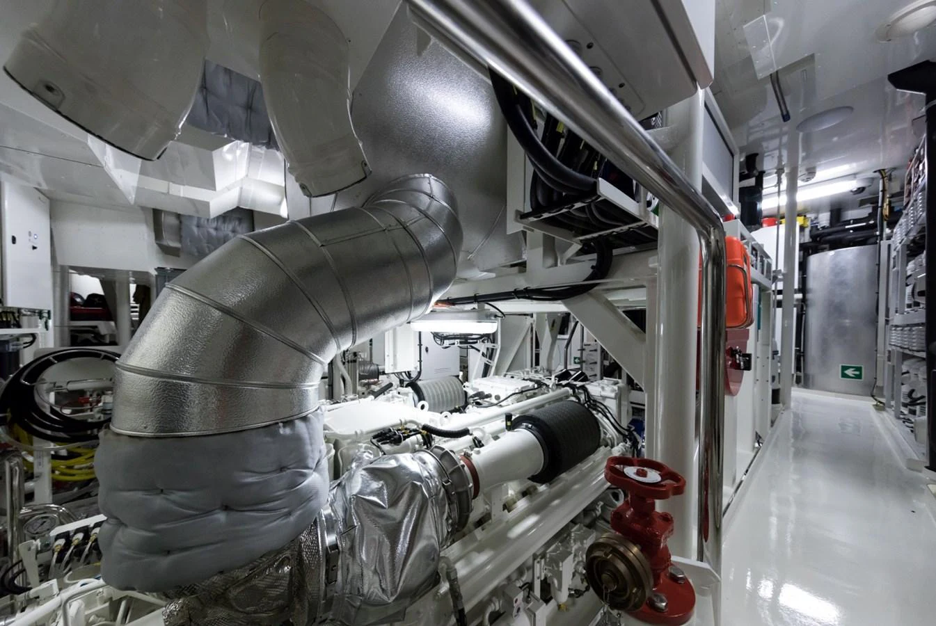 a large machine in a room aboard LILI Yacht for Sale