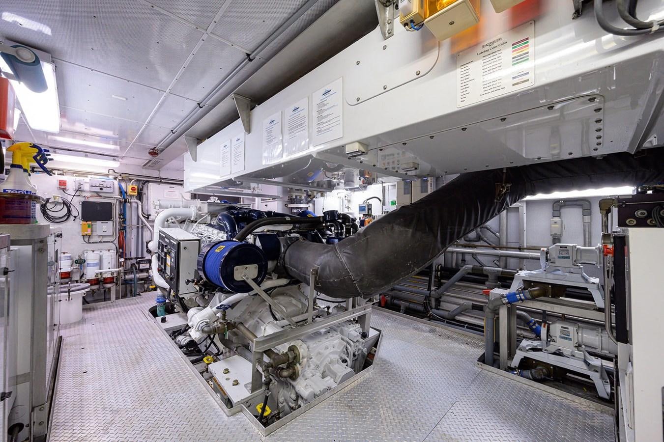 a large metal pipe in a factory aboard IMPETUOUS Yacht for Sale